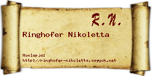Ringhofer Nikoletta névjegykártya