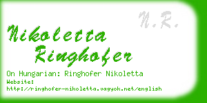 nikoletta ringhofer business card